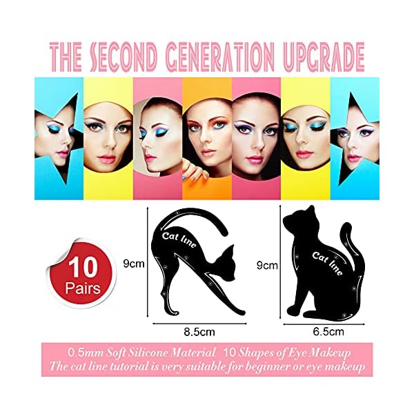 Cat-Eyeliner-Stencils20-Sets-2-in-1-Eye-Makeup-Tool-Kit-Smoky-Eyeliner-Stencil-Pads-Eyeshadow-Applicators-Eyeliner-Template-Plate Cat Eyeliner Stencils,20 Sets 2-in-1 Eye Makeup Tool Kit Smoky Eyeliner Stencil Pads Eyeshadow Applicators Eyeliner Template Plate