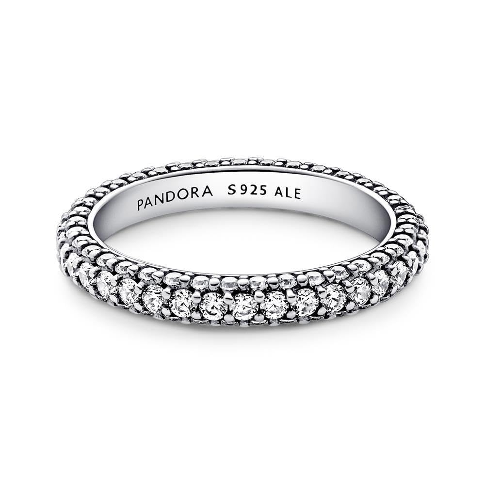 PANDORA Timeless Pavé-Ring, Einzelreihe, Sterlingsilber, mit klarem Cubic Zirkonia