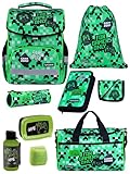 Familando Basic Plus Jungen Schulranzen 1. Klasse · Playworld Gaming Pixel Schultasche · ergonomisch & leicht · Schulranzen-Set (9-teilig)