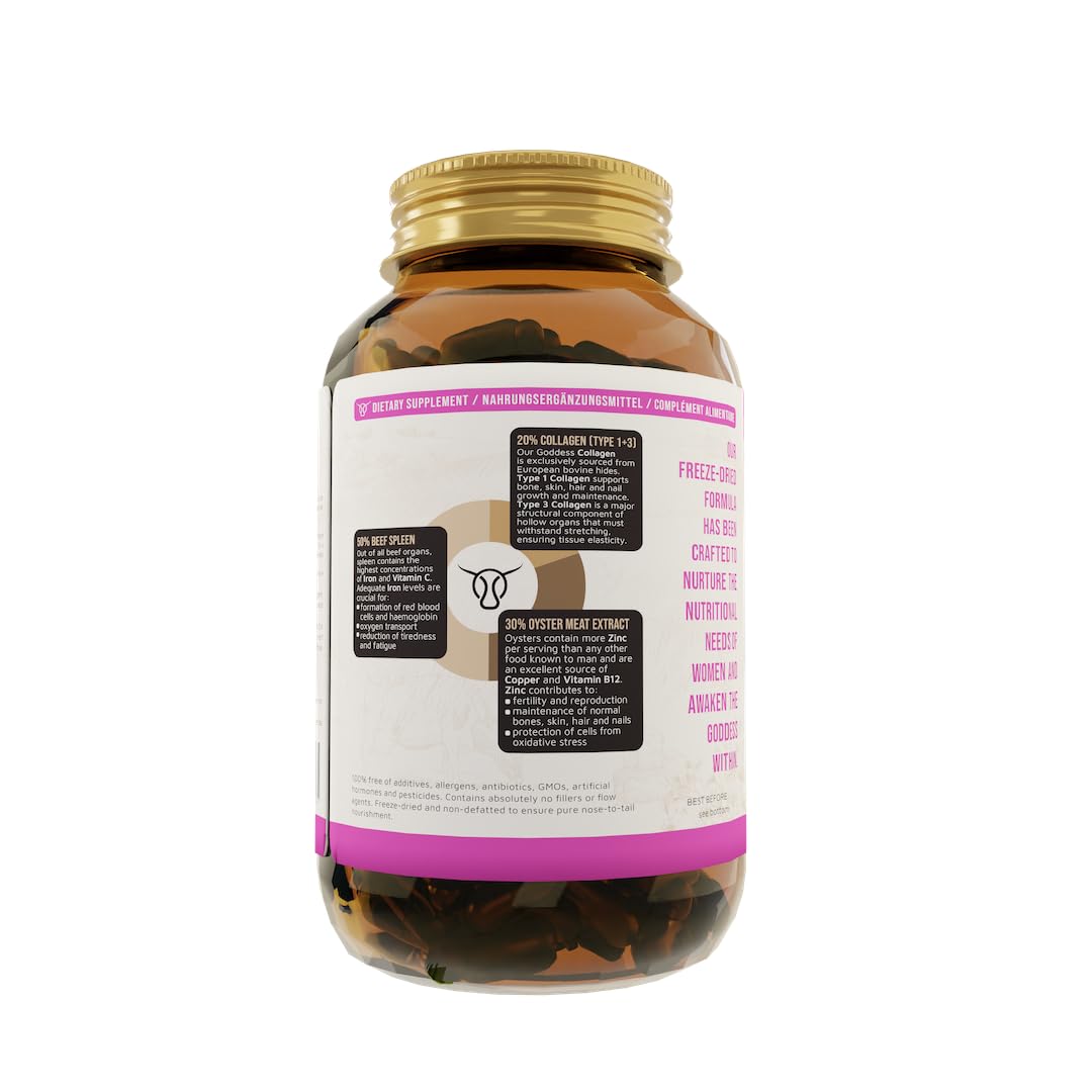 Carnivoro Goddess mit Austern & Kollagen - Frauen Komplex - 30 Tage Packung - Superfood - Natürliches Eisen, Zink, Vitamin A, Vitamin B12, B2, B3, B5, Folat, Kupfer - Keto - Paleo