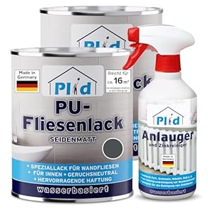 Plid Anthrazitgrau Fliesenlack Set 0,5l Glänzend