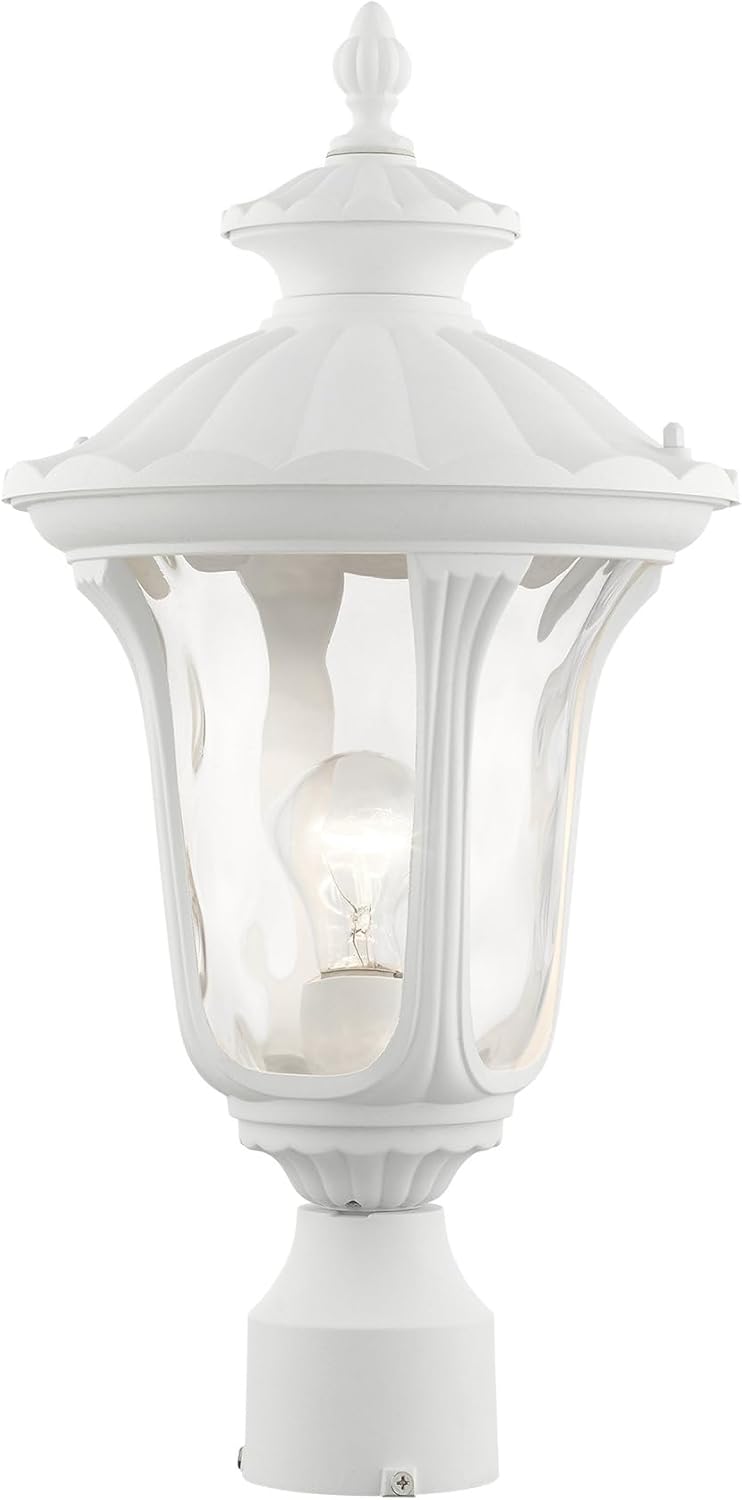 Livex Lighting 7855-13 Oxford 1-Light Outdoor Post Top Light, 9.5" x 19", White
