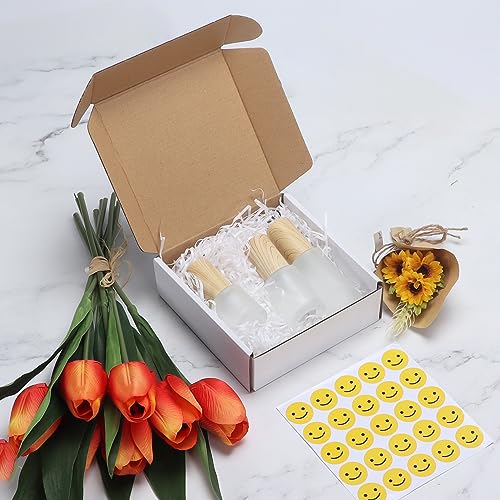 Image of RLAVBL 6x6x2 Small Shipping Boxes Set of 25, White Corrugated Cardboard Box for Packing, Mailing, Business