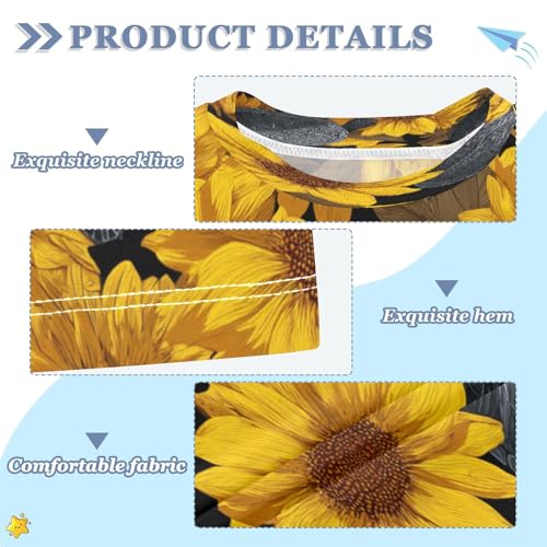 Boys Short Sleeve T-Shirts Sunflower Turtles Sea Rashguard Kids Swim Shirts Sun UPF 50+3