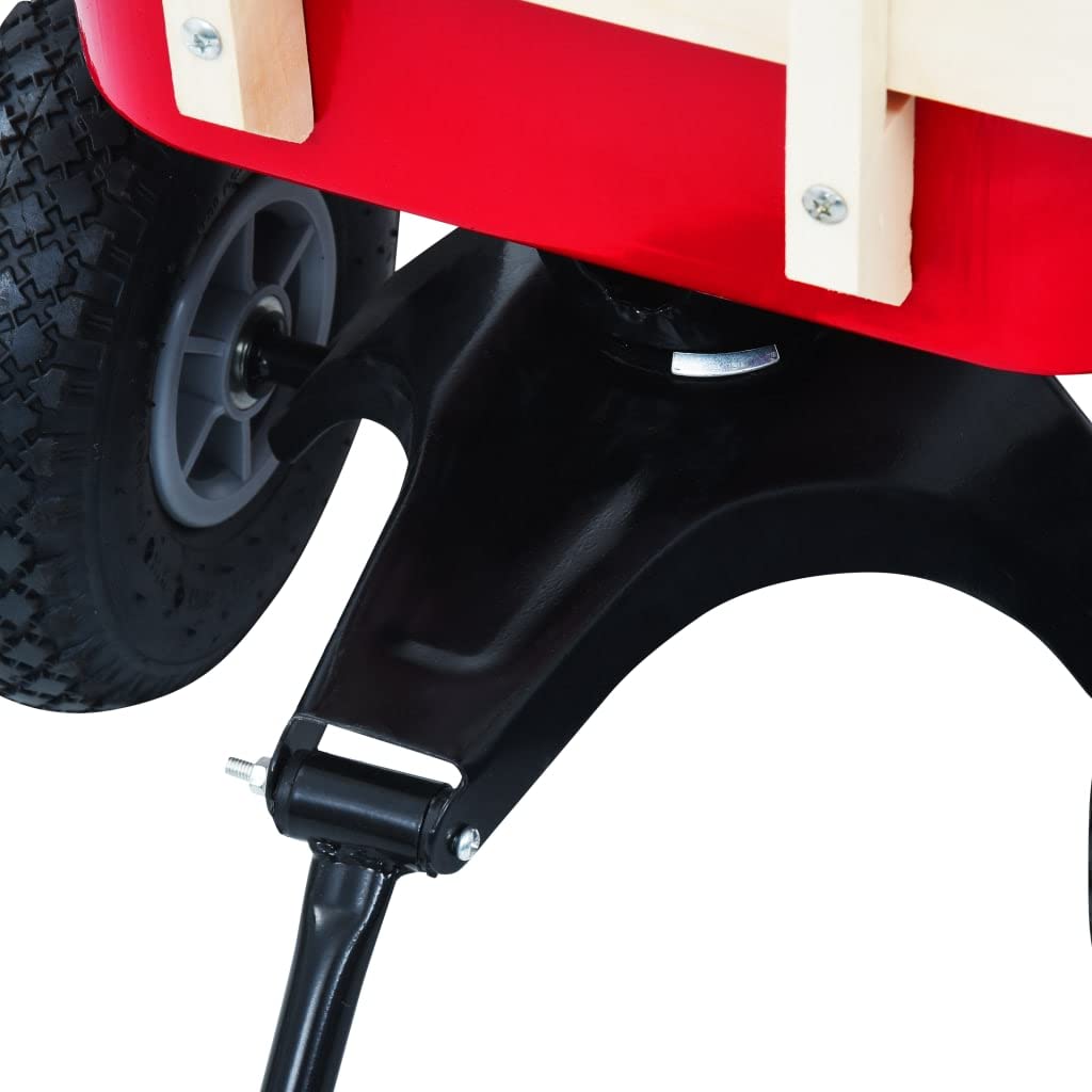 vidaXL Handwagen mit PU-Gummirädern Bollerwagen Transportwagen Gartenwagen Wagen Garten Transportkarren Gerätewagen 150kg Rot Stahl