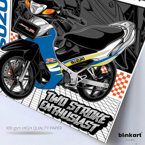 Image of BLINKART Suzuki Satria 120Car Posters Sticker Gift Items for Boys Room Wall Decor || Comes with Double-Sided Tape|| Decoration Bedroom Living Room Office Studio Decor | 12x18 In (A3) - CAR-249