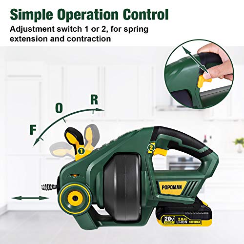 Drain Auger, Automatic Plumbing Snake, 25Ft(7.6m), 20-Volt MAX Li-Ion, Perfect Cordless Drain Clog Remover, Power Tool for 3/4" to 3" Pipes, Replaceable Flexible Shaft - MTW700B - Thumbnail 6