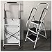 Escabeau en Acier De 3 Marches, Tabouret Escabeau Pliable Pour Cuisine Bureau Utilisation avec 2 Rampes de Sécurité 150kg de Charge