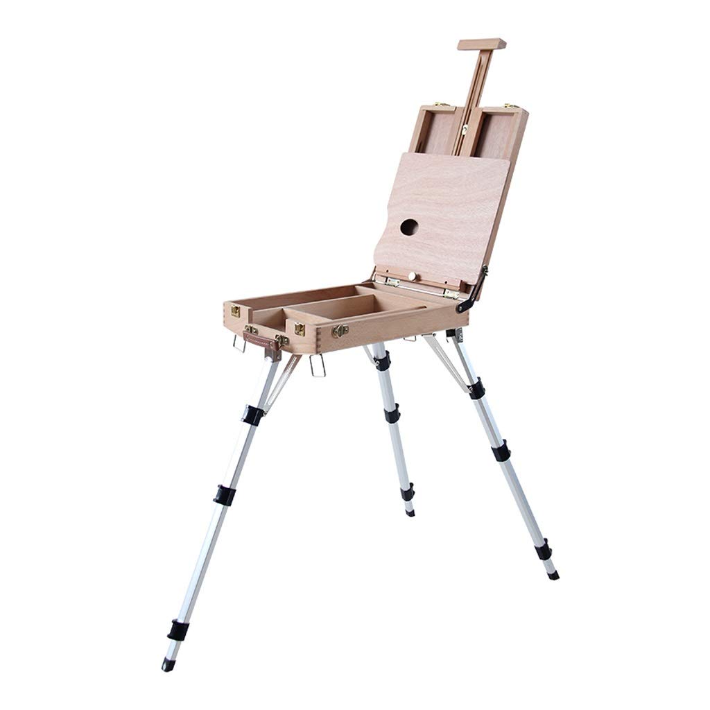 Display Cavalletto Tavolo da Disegno Legno Pittura Stand Portatile Picture Box Studio Multifunzione Desktop Cavalletto Supporto in Lega di Alluminio