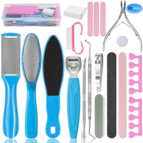 Professional Pedicure Tool Set 20 in 1 Foot Care Pedicure Tool Set Stainless Steel Foot Care Kit (blue)