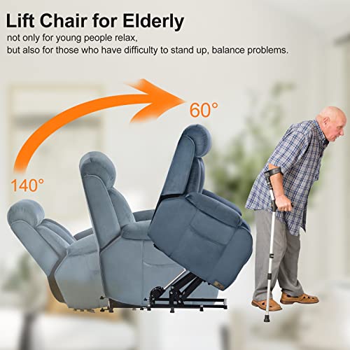 Qkff Power Lift Recliner Chair For Elderly, Electric Lift Chairs Recliners, Remote Control Reclining Sofa With Side Pocket For Living Room Home Theater #TOP5