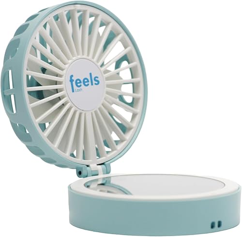 Miniatura 7 de Mini ventilador compacto de mano, portátil, recargable por USB, ventilador de velocidad ajustable para extensiones de pestañas, maquillaje y viajes