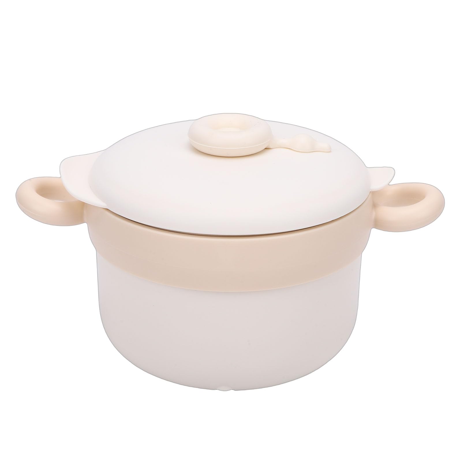 Cocoarm Lunch Box Elettrico, Ciotola Scaldavivande Riscaldata in Acciaio Inossidabile con capacità di 470 Ml per Neonati e Bambini Piccoli Senza Acqua Necessaria (Color crema)