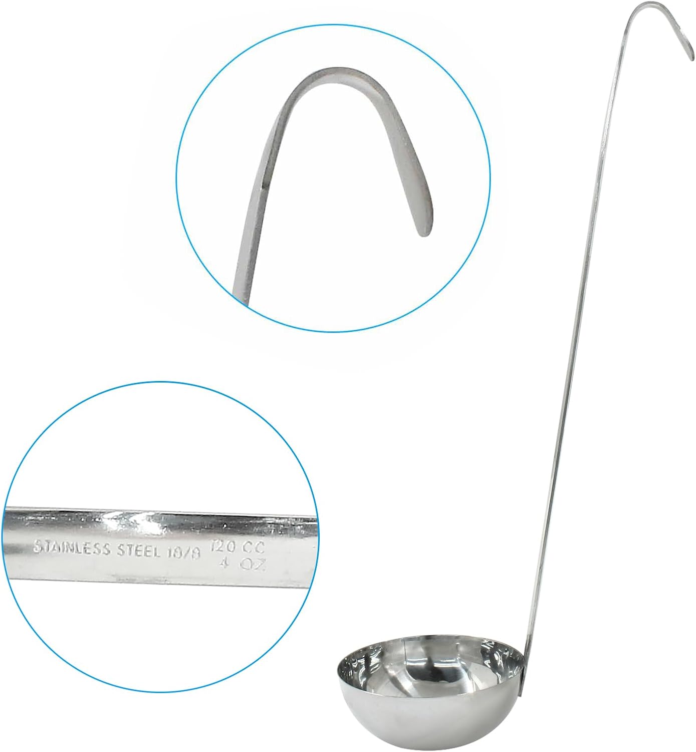 Zorfeter 3 Pcs 4 Oz Soup Ladle Set, Stainless Steel