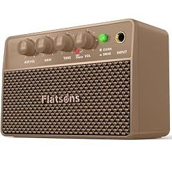 FBA-10 Guitar Amplifier, Drive/Clean Tone Electric Guitars Amp, 10W Mini Portable Amp with Type-C Rechargeable Battery 6H Work, Wireless Vintage Guitar Speaker for Practice Travel (Khaki) - Les Beatles, Paul McCartney, John Lennon, RIngo Starr, George Harrison