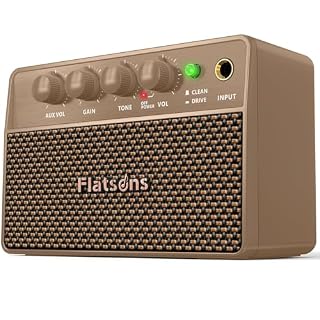 FBA-10 Guitar Amplifier, Drive/Clean Tone Electric Guitars Amp, 10W Mini Portable Amp with Type-C Rechargeable Battery 6H Work, Wireless Vintage Guitar Speaker for Practice Travel (Khaki) - Les Beatles, Paul McCartney, John Lennon, RIngo Starr, George Harrison