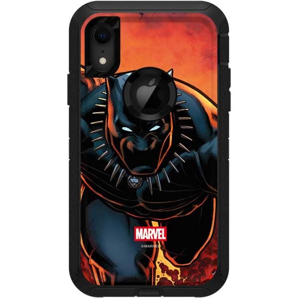 Skinit Decal Phone Skin Compatible with OtterBox Defender iPhone XR - Officially Licensed Marvel Black Panther Rise of Black Panther Design