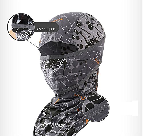 Outdoor Motorcycle Full Face Mask Balaclava Ski Neck Protection Clothing Neck Gaiter Bandana,Lightweight & Breathable Hiking, Fishing Mask(Tri-Black) #TOP1