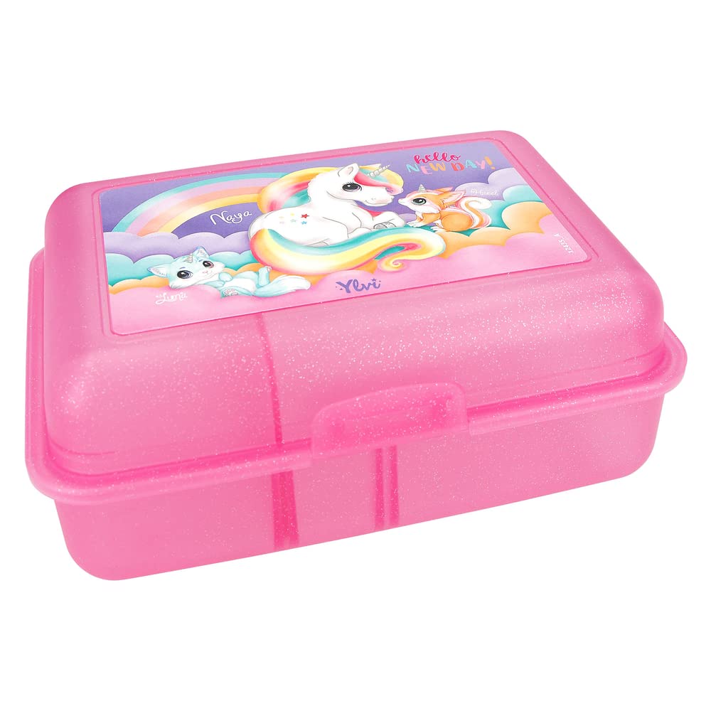 My sweety pop – Lot de 3 boîtes à goûter Licorne – Lunch box empilables 11,5 cm – Enfant – Crèche, maternelle, école, vacances – Bleu/Violet