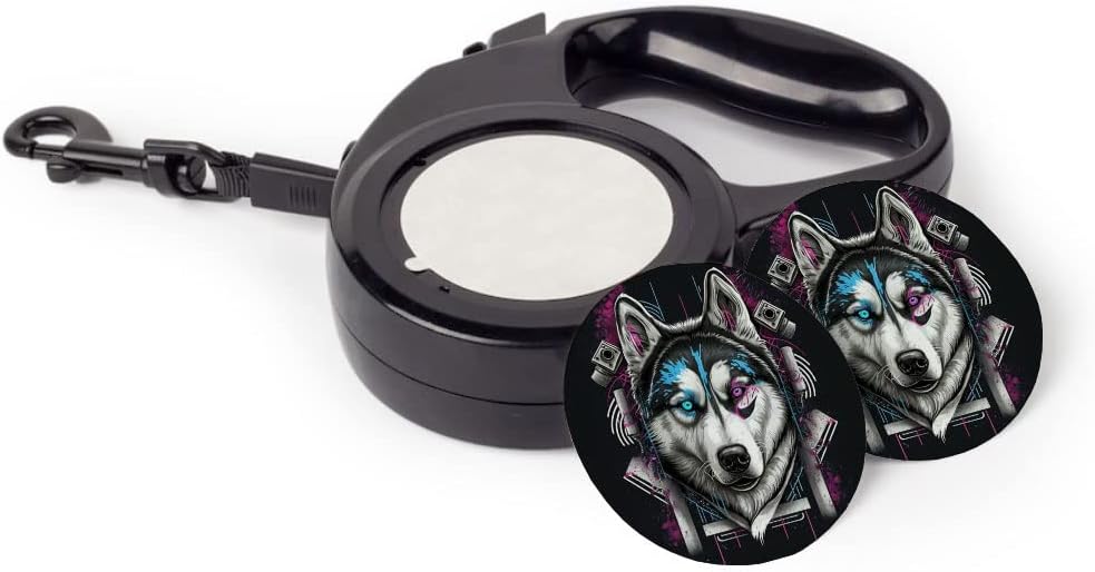 Husky Dog Retractable Pet Leash - Cute Leash - Graphic Dog Leash - 118 inches
