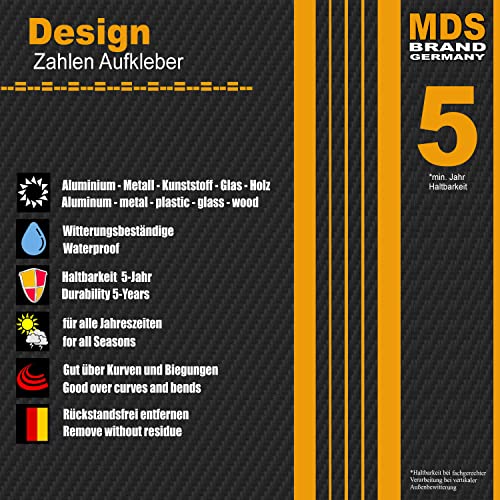 Prime Design 15cm Zahlen Aufkleber | Selbstklebende hausnummern zum aufkleben | Klebezahlen für Mülltonne, Briefkasten & Hausnummer | Optimal für Außen & Innen, klebeziffer sind Weiss (1, 15cm)