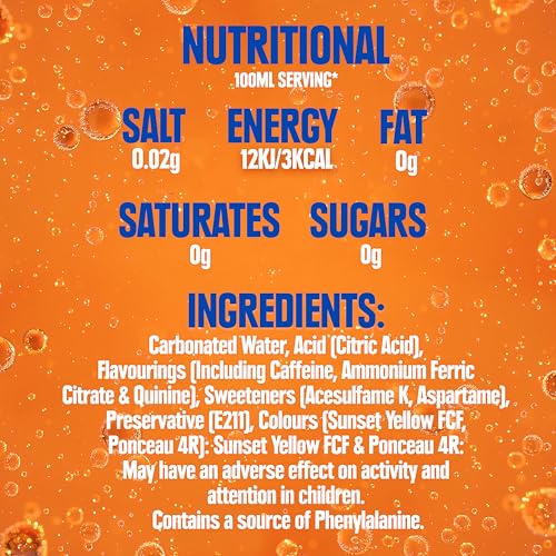 IRN-BRU Zero, No Sugar & Low Calorie Fizzy Drinks Multipack 24 x 330ml Cans - Image 7
