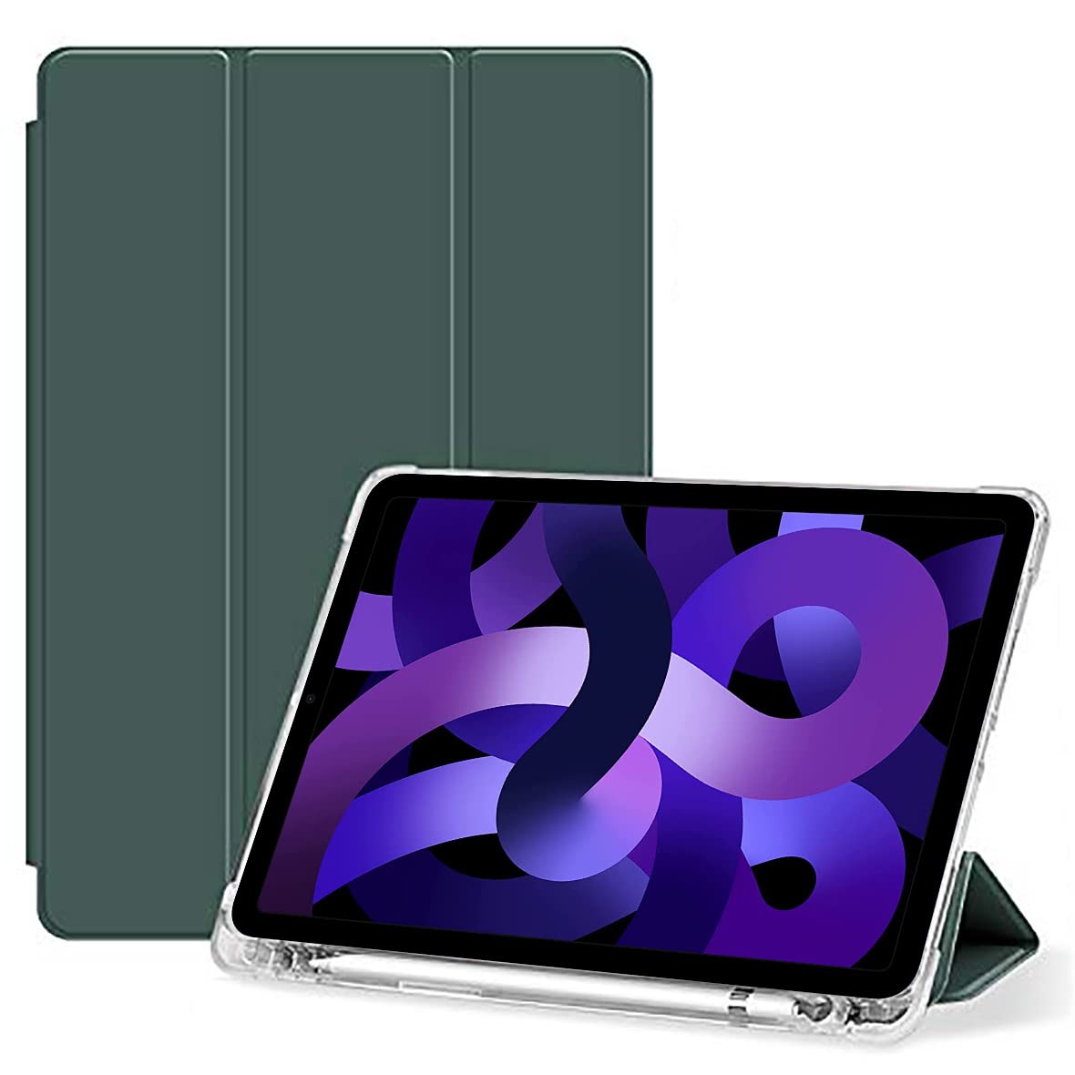 Caseelo [Translucent Soft Air-Cushioned Back] Smart Flip Cover Case for iPad PRO- 11 Inch [ 3rd Gen 2021] Model A2459 A2301 A2377 Trifold [Pencil Holder Case] - Dark Green (B09HP5SXWD) Amazon Price History, Amazon Price Tracker