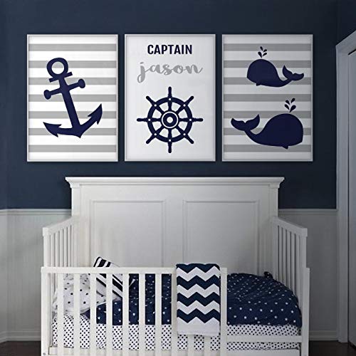Affiches chambre bébé bleu marine pour harmoniser une nursery garçon
