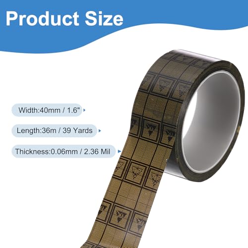 Image of PATIKIL Antistatic Tape, 2.36 Mil Thick, 1-9 /16 Inch x 39 Yards Conductive Adhesive Grid ESD Tape for Circuit Board Laptop Mobile Phone Communication Electronics Parts Black /Yellow