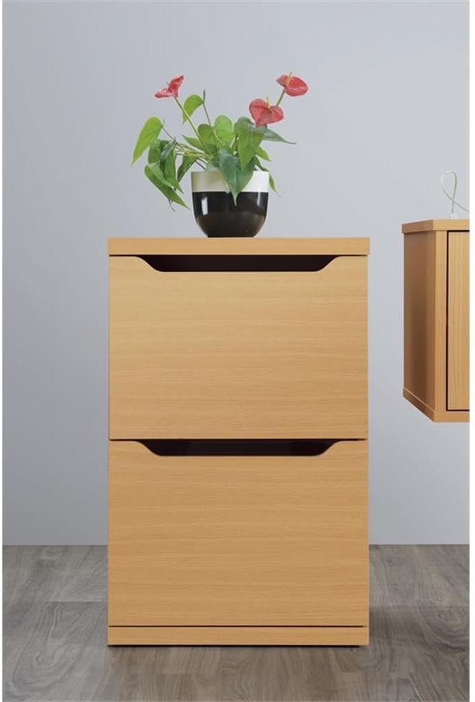 Pemberly Row 2-Drawer Vertical File Cabinet, Engineered Wood, Natural Woodgrain Finish, Lockdowel Assembly, Scandinavian Style, Smooth Drawer Glides, 18" W x 17" D x 28.75" H, Home Office Storage