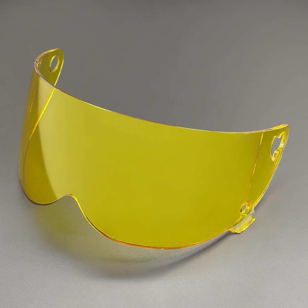 ZQIYDYP TT02 Helmet Visor Replacement,UV Protective Scratch-Resistant Helmet Face Shield Windproof Visor Compatible with TT02F,TT02CF,TT04,TTRT,MJETD (Yellow-Day Use Only)