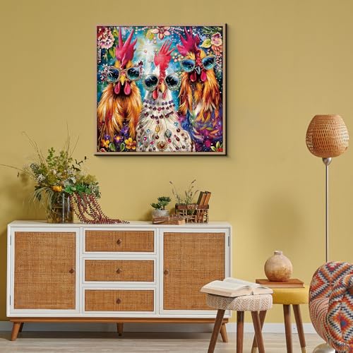 Rompecabezas de Gallina Divertida para Adultos, 1000 Piezas, Rompecabezas de Gallo y Flores, Ideal como Decoración para el Hogar miniatura 6