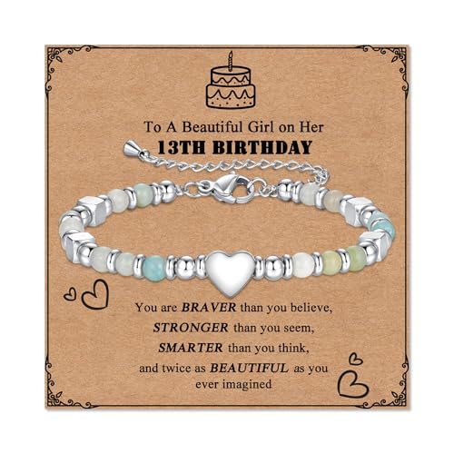 Bracelets for Girls, 9th 10th 12th 13th 16th 18th Birthday Gift for Girls, Birthday Jewelry Gift for Daughter Granddaughter Niece, Stainless Steel Bracelets for Teenage Girl