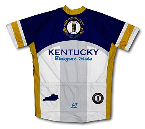 ScudoPro Kentucky Flag Short Sleeve Cycling Jersey for Men - Size 3XL