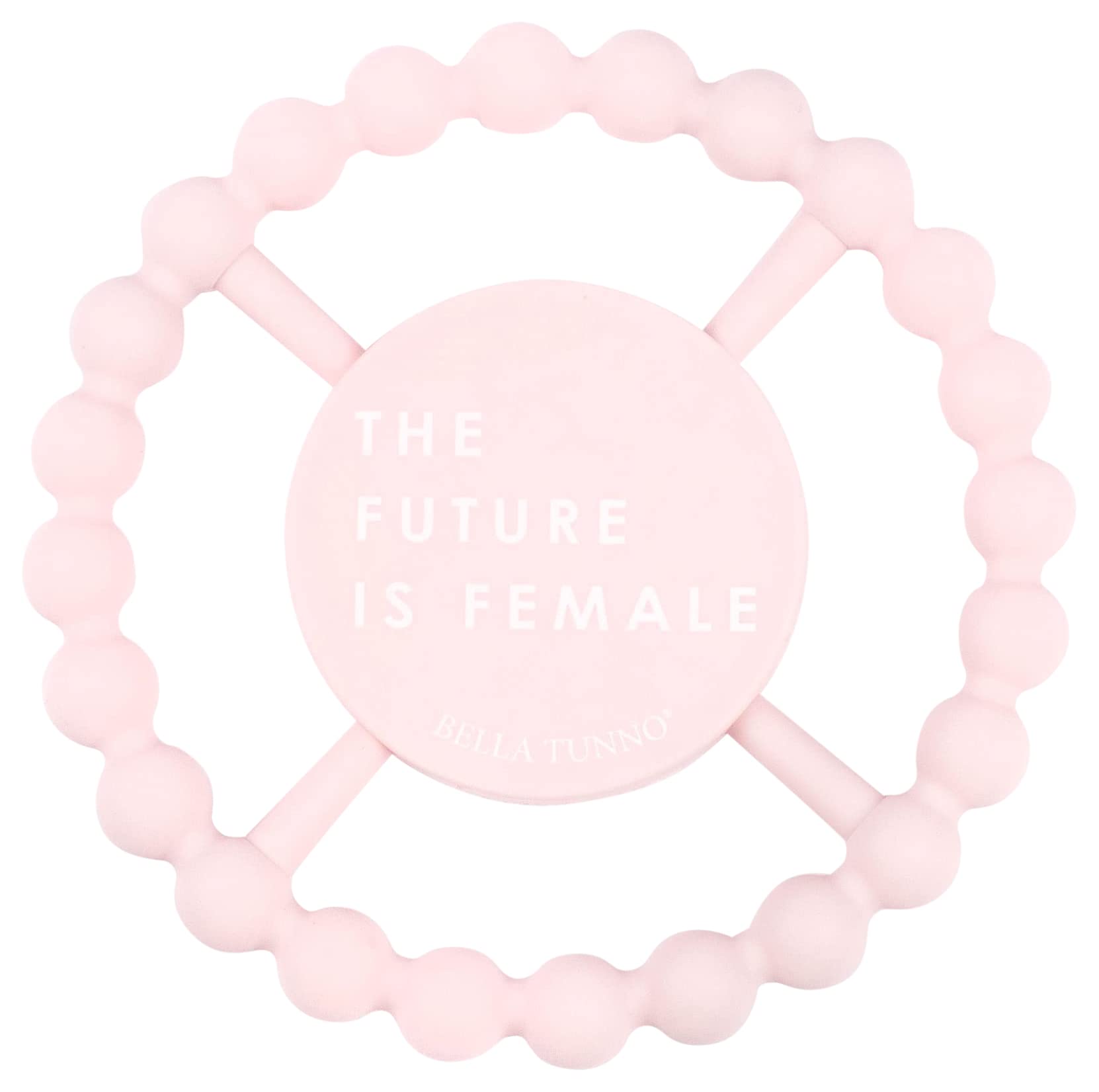 Bella TunnoHappy Teether – Soft & Easy Grip Baby Teether Toy, Silicone Teether Ring to Help Soothe Gums, Non-Toxic and BPA Free, The Future is Female