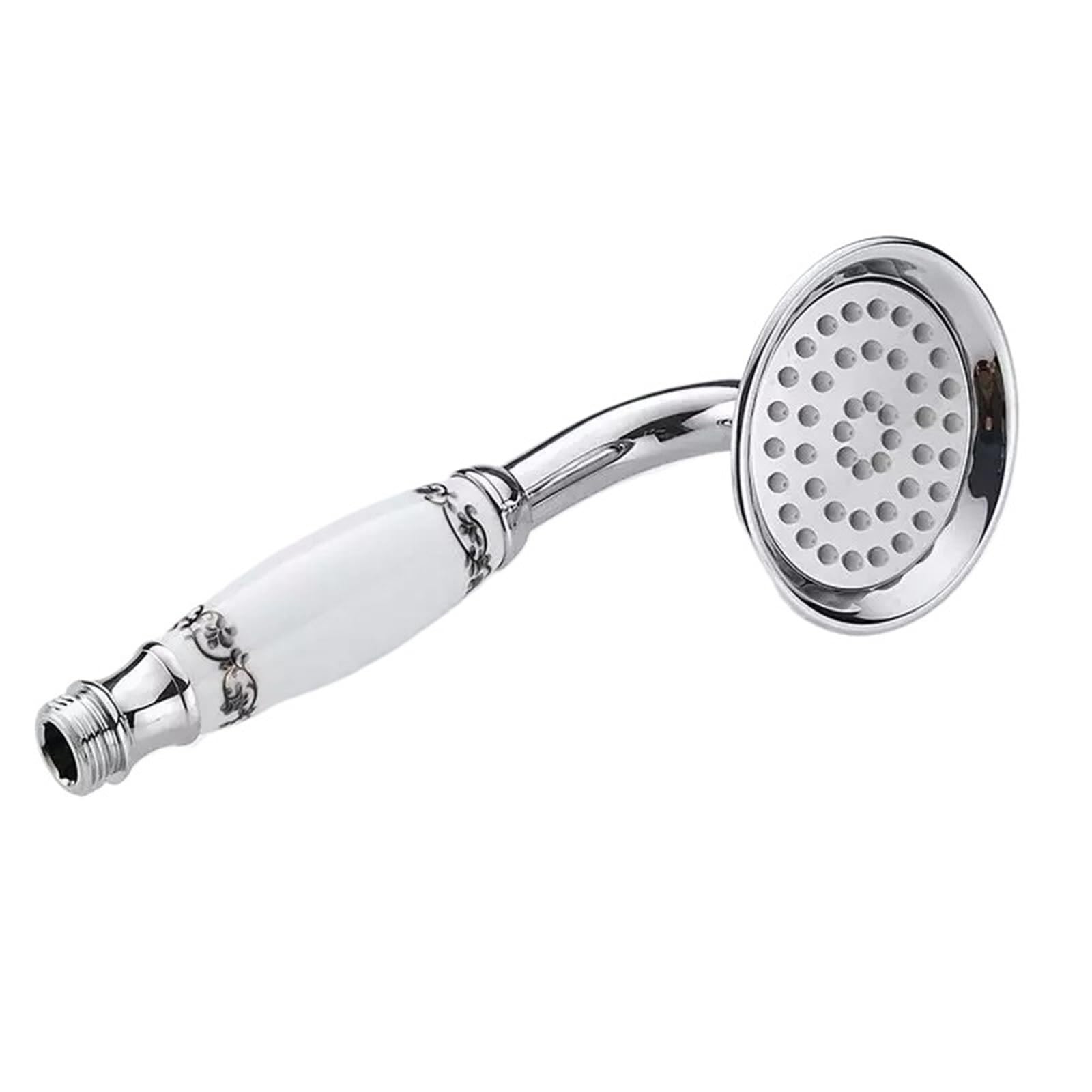 Shower Head Vintage Bathroom Shower Head Ceramic Brass Wall Mounted Bath Faucet Sprayer Hardware Accessory Hand Showerhead(Chrome C)