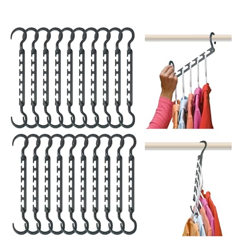 Wonder Hanger Max 20-Pack Space Saving Hangers, Reinforced Hooks Swivels 360°, Cascading Hanger,...