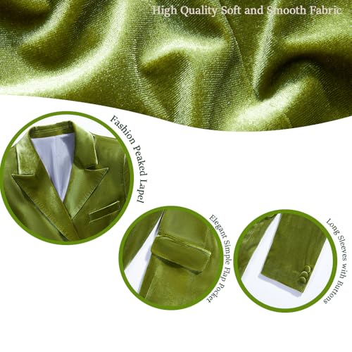 Women's 2 Piece Velvet Suit Office Business Ladies Trouser-Suit Peak Lapel Double Breasted Blazer and Pants Set2