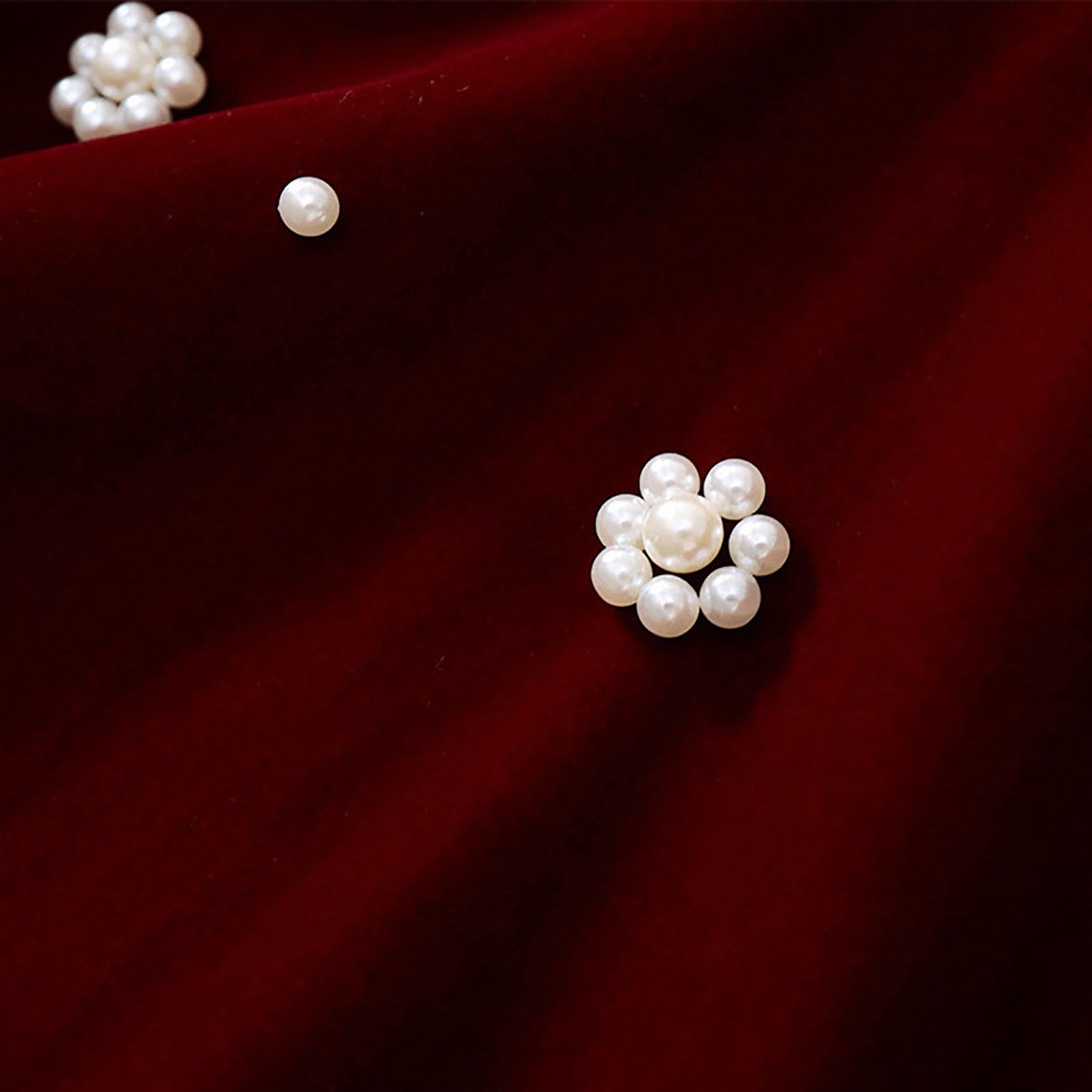Generisch Elegante abito da festa rosso con perle a maniche lunghe per vacanze invernali, occasioni formali, eventi speciali, ragazze da due a dieci anni