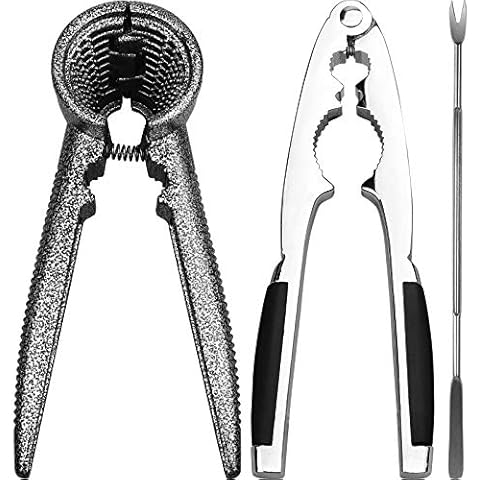 Anwenk Nutcracker Pecan Walnut Nut Crackers Bundle Heavy Duty Shell Seafood Cracker Tool with Non-Slip Handle Cover