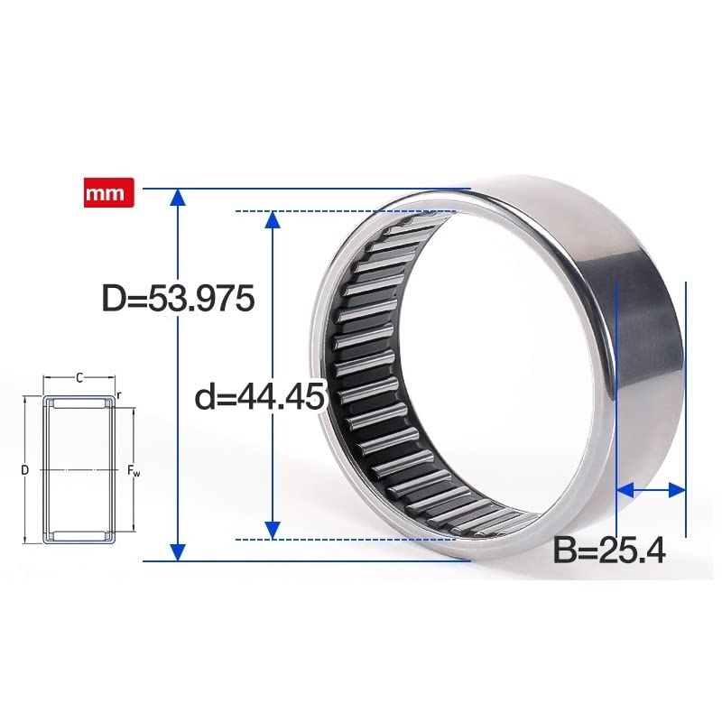 KOVNOVI 2pcs Inch Bearings SCE2416 SCE2420 SCE2620 SCE2812 SCE2816 SCE2824 SCE3216 Needle Roller Bearing (Color : SCE2816 44.45x53.975x25.4mm)