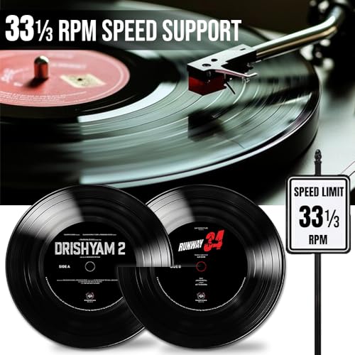 Image of Vinyl Record Disc - Drishyam 2 + Runway 34 Premium Vinyl with 33 1 /3 RPM speed support | Made in India