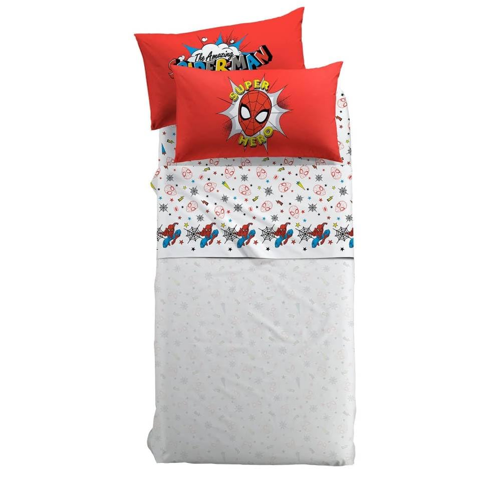Caleffi completo Lenzuola Spider man Superhero in Cotone una piazza e mezza