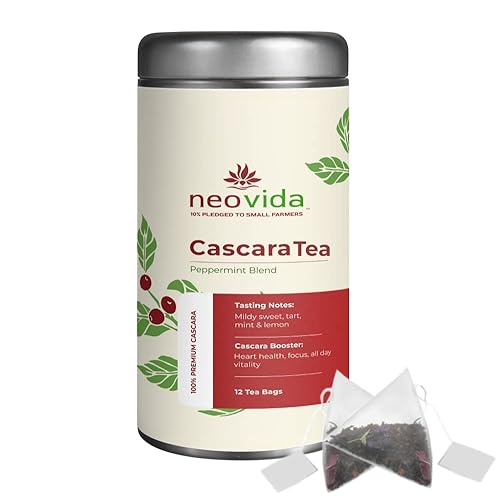 Neovida Té de cascara, café y té de cereza con mezcla de menta, cáscara totalmente natural de hojas sueltas, café de frutas, alternativa al café con disponible en Yaxa Colombia