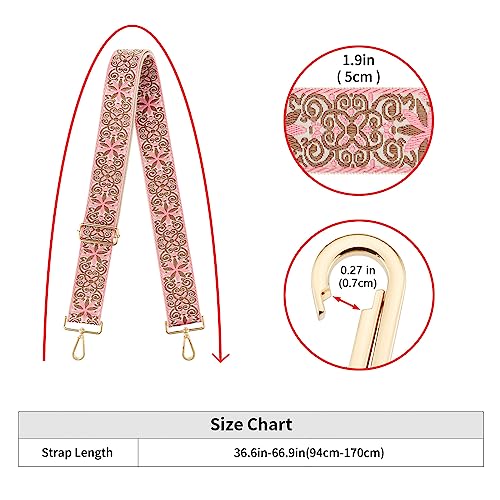 Image of Wide Shoulder Strap Adjustable Replacement Belt Guitar Style Crossbody Bag Handbag Strap Multicolor Canvas Straps(Wide:2in)(Color81)