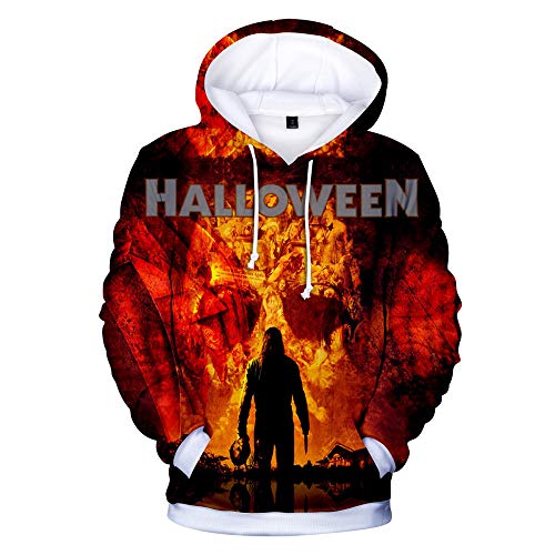 SHANYUR Sudaderas con Capucha para Hombre 3D Impreso Graffiti Bolsillos con cordón Sudaderas de Mangas Largas Michael Myers Halloween Jersey Unisex PeriféRico con Capucha XXS-XXXL