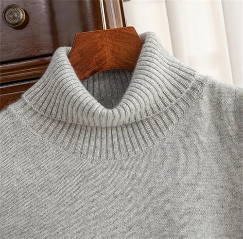 Pure Cashmere Men Turtleneck Sweater Thick Warm Long Sleeve Pullover2
