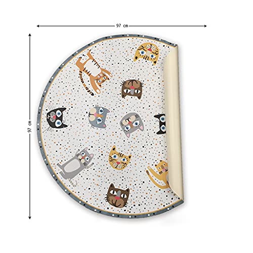 Alfombra vinilo infantil lavable y antideslizante VILBER Cats para bebés 4