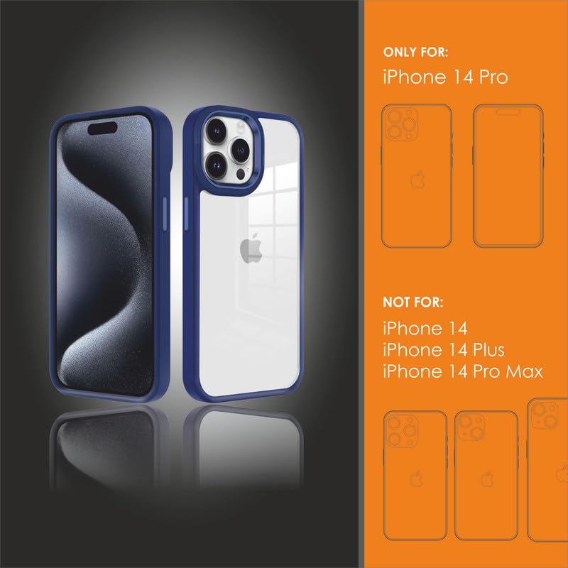 Image of for iPhone Case 15 Pro, [Anti-Yellowing Technology] [Military Grade Drop Protection] Shockproof Slim Hybrid Phone Case for iPhone 15 Pro- Indigo Blue