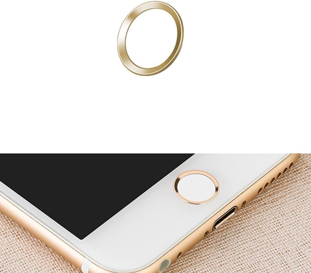 Home Button Sticker for - Universal Metal Sticker with Golden Edge for Enhanced Fingerprint Recognition - Easy to Install Phone Accessory
